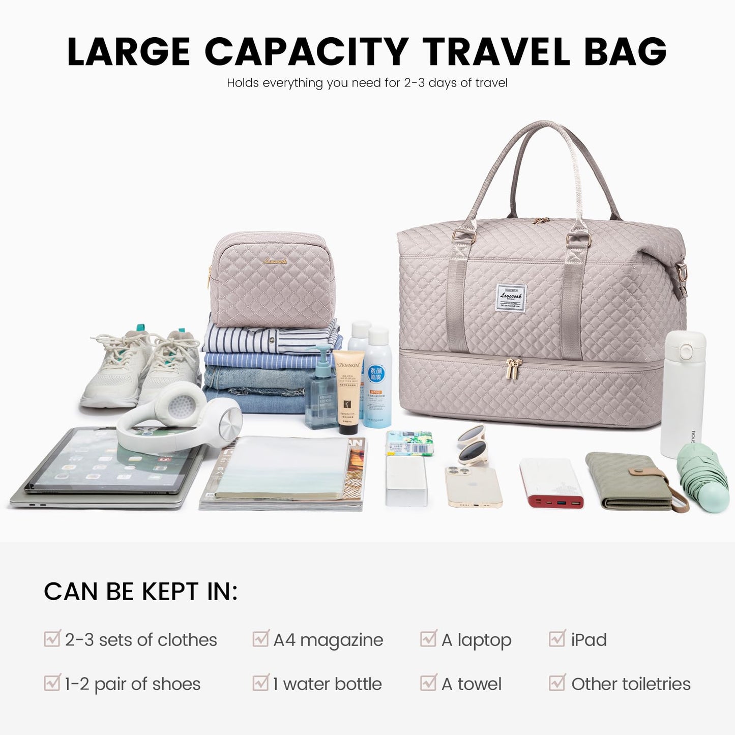 LOVEVOOK All-in-One Duffle: Travel & Gym Ready