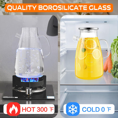Aofmee Stainless Precision Pitcher - 68oz Borosilicate