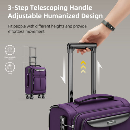 SHOWKOO Armygreen 3-Piece Expandable Luggage Set