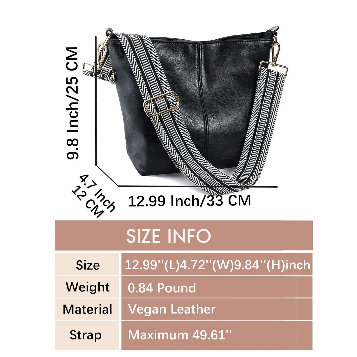 ChicHobo Vegan Leather Crossbody Bag with Strap