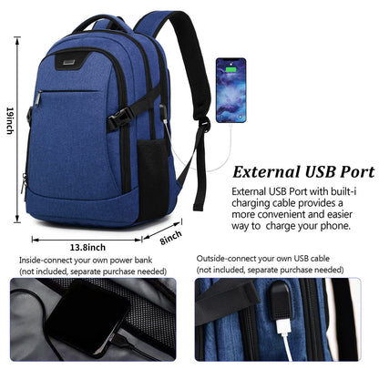 DUSLANG Travel Laptop Backpack with USB Port - Black