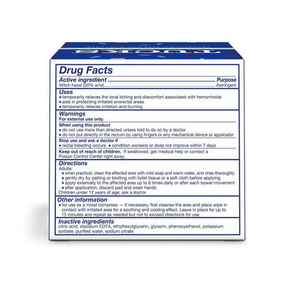 Soothing Witch Hazel Pads for Sensitive Relief, 100 Count