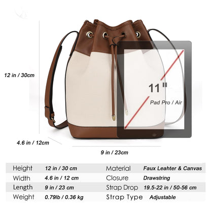 AFKOMST Chic Leather Bucket & Crossbody Bag Set