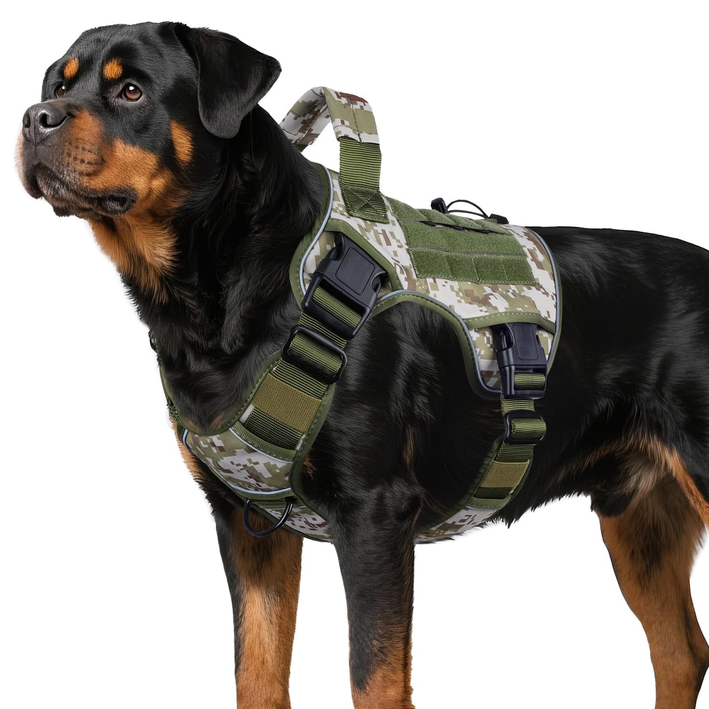 GuardianGrip Tactical Dog Vest - Large, Reflective, Green