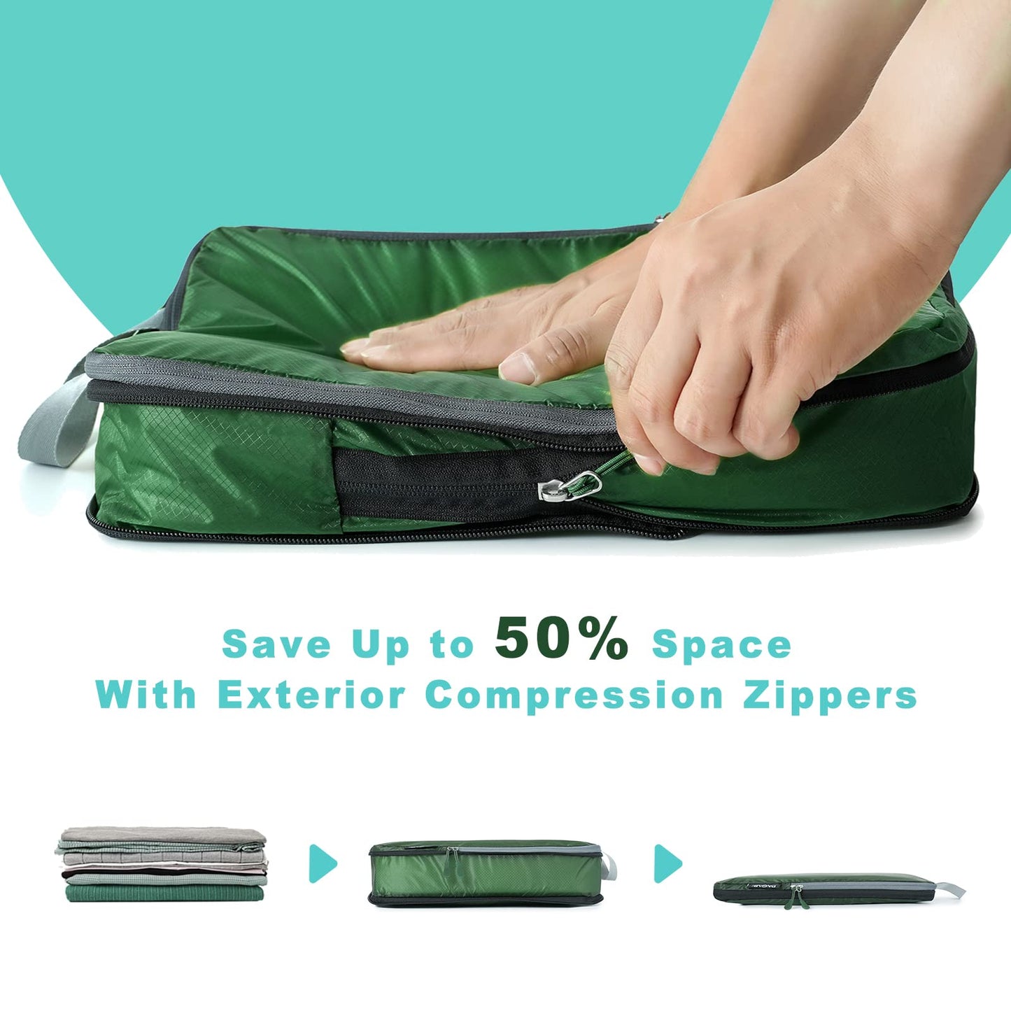 BAGAIL Travel Compression Cubes Set for Packing Ease