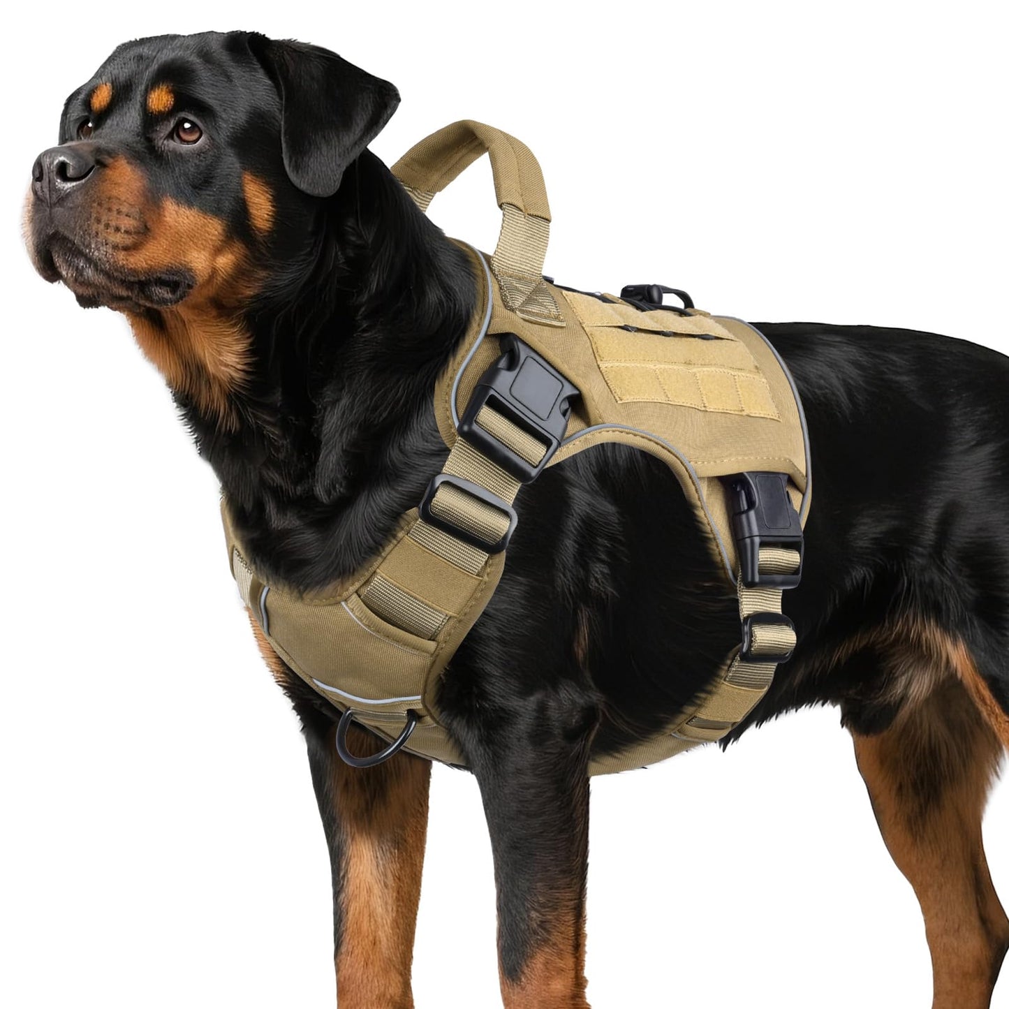 GuardianGrip Tactical Dog Vest - Large, Reflective, Green