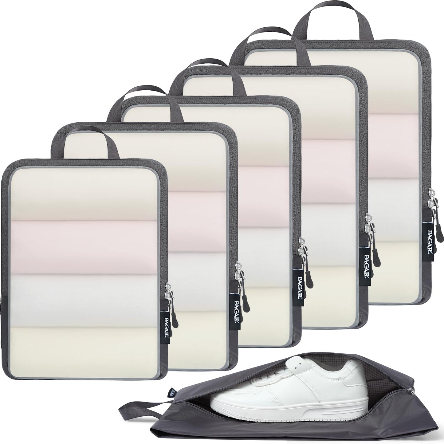 BAGAIL Travel Compression Cubes Set for Packing Ease