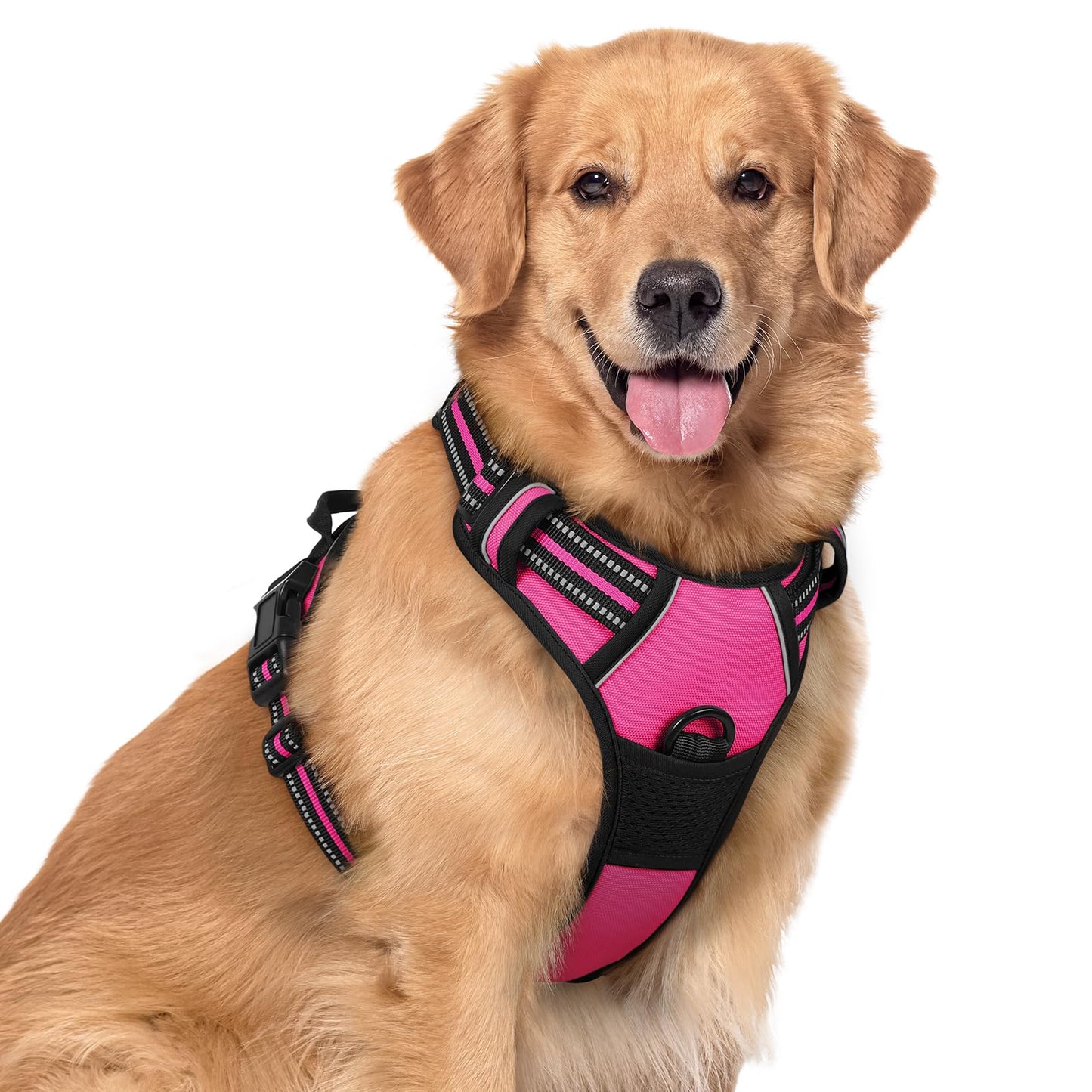PawGuard No-Pull Reflective Dog Harness - Large Black