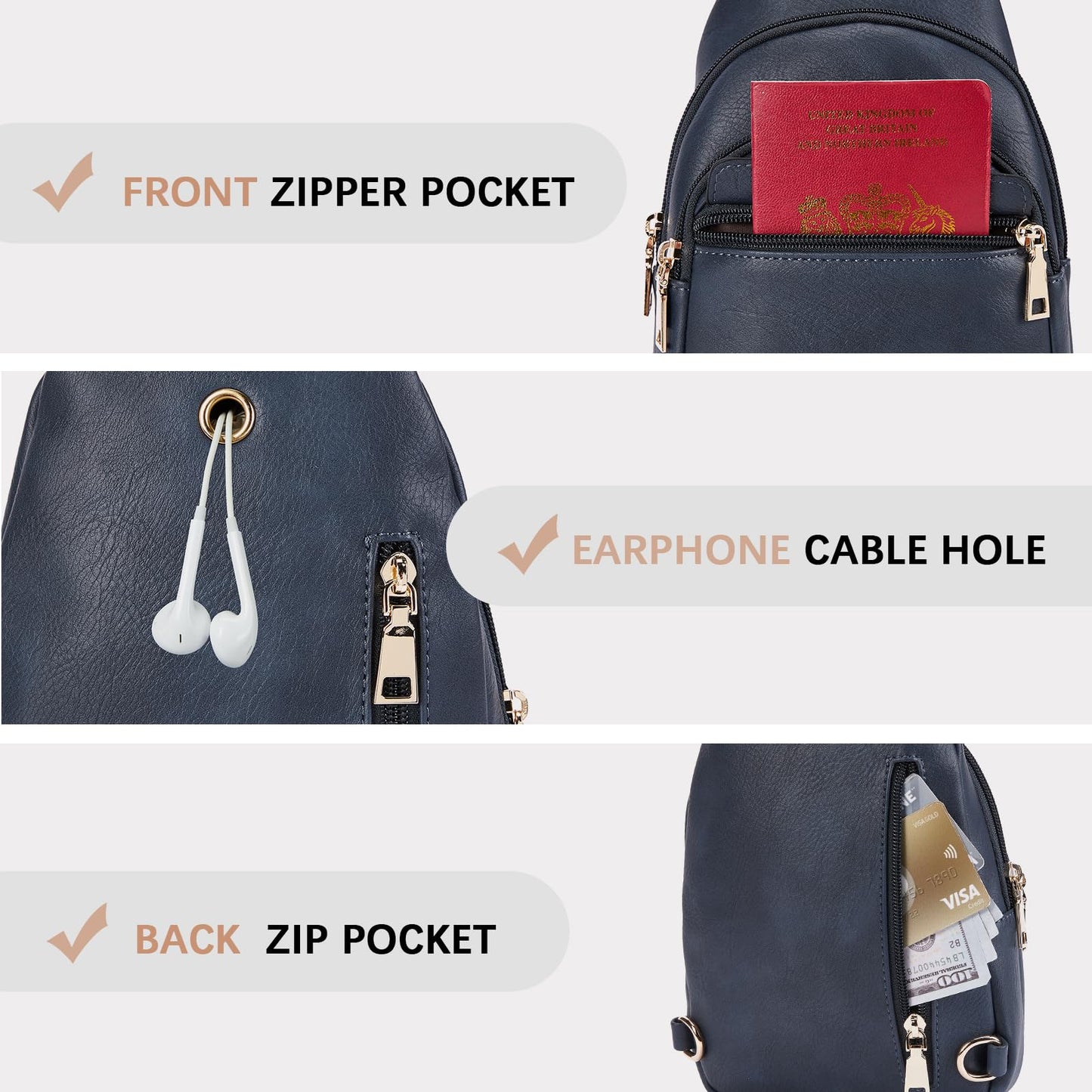 BOSTANTEN Chic Leather Crossbody Sling Bag