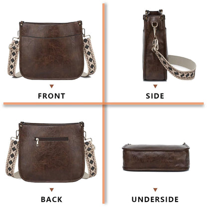 AUYOCO Chic Vegan Leather Crossbody Bag with Strap