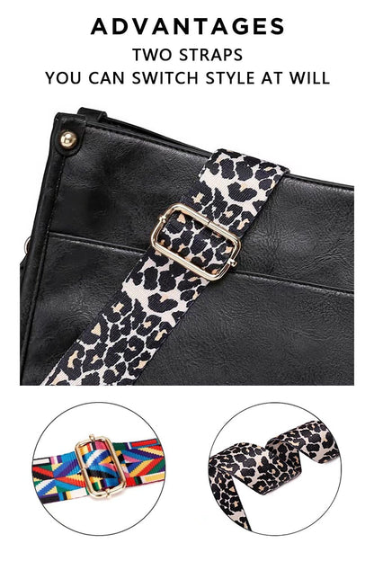 AUYOCO Chic Vegan Leather Crossbody Bag with Strap