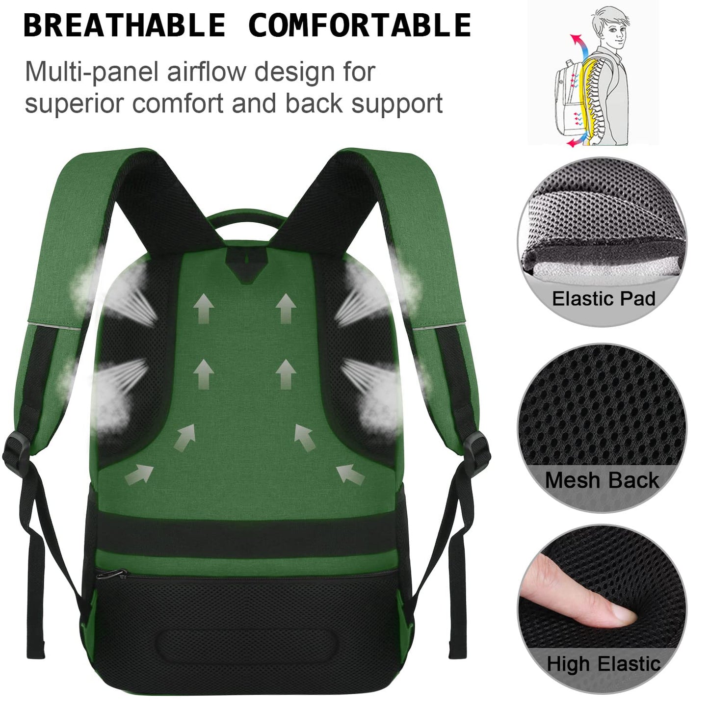 SecureSlim Laptop Backpack with USB & Water Resistance