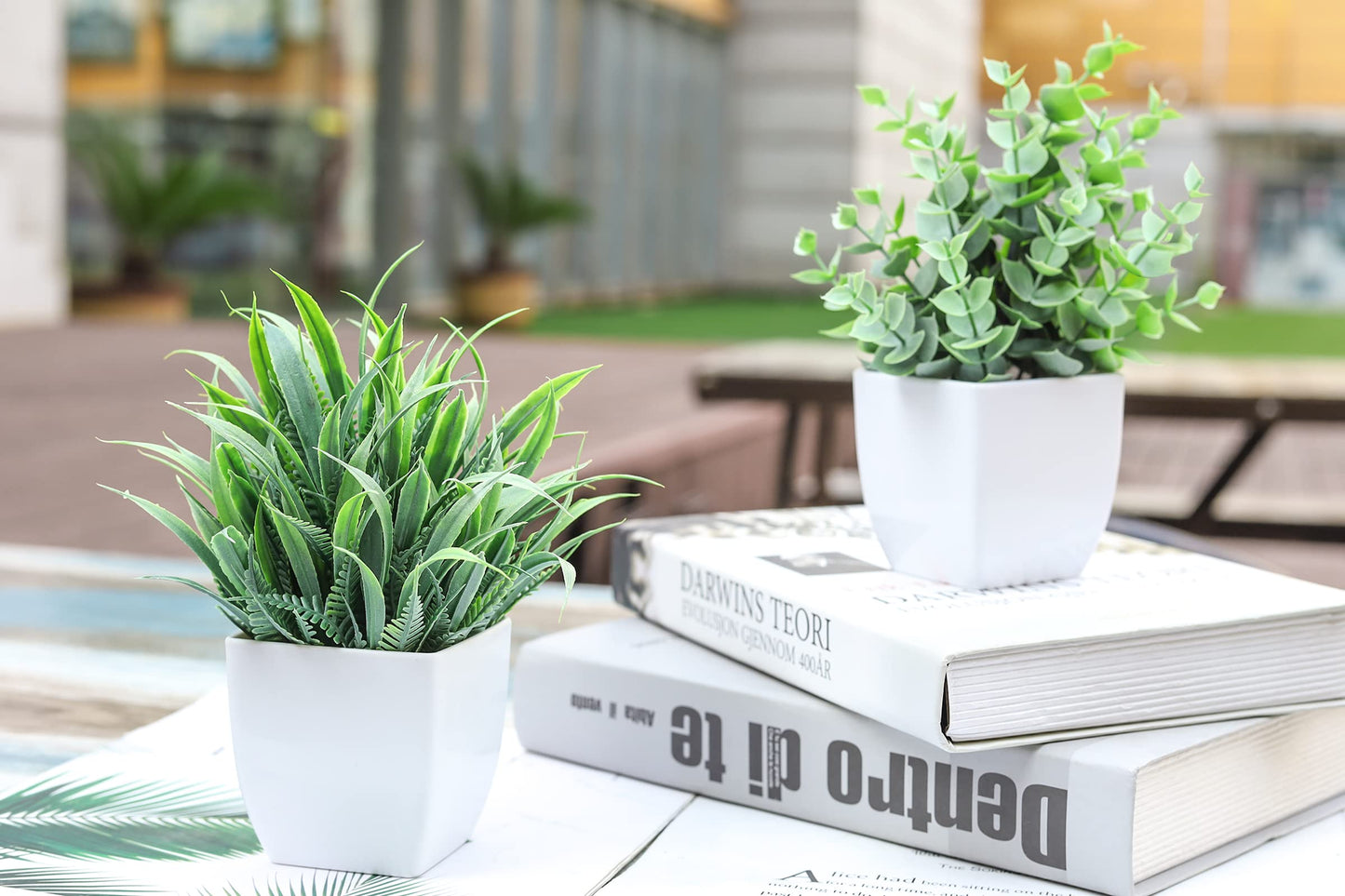 Rose Mini Potted Faux Plants - 2 Pack Decor