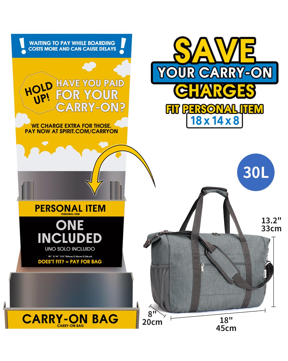 Narwey Air Duffle 22x14x9