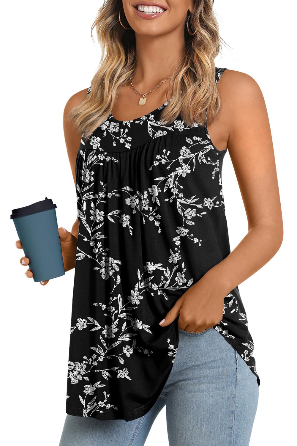 Longyuan Summer Sleeveless Tunics for Women