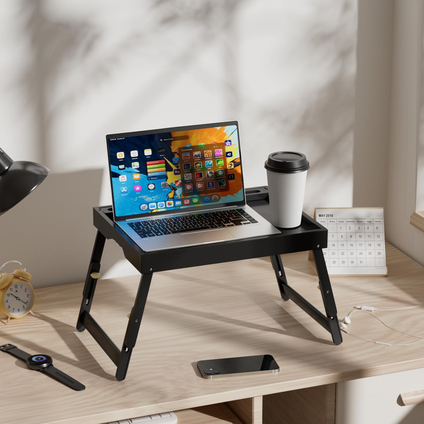 Artmeer Bamboo Foldable Bed & Laptop Tray - 2 Pack