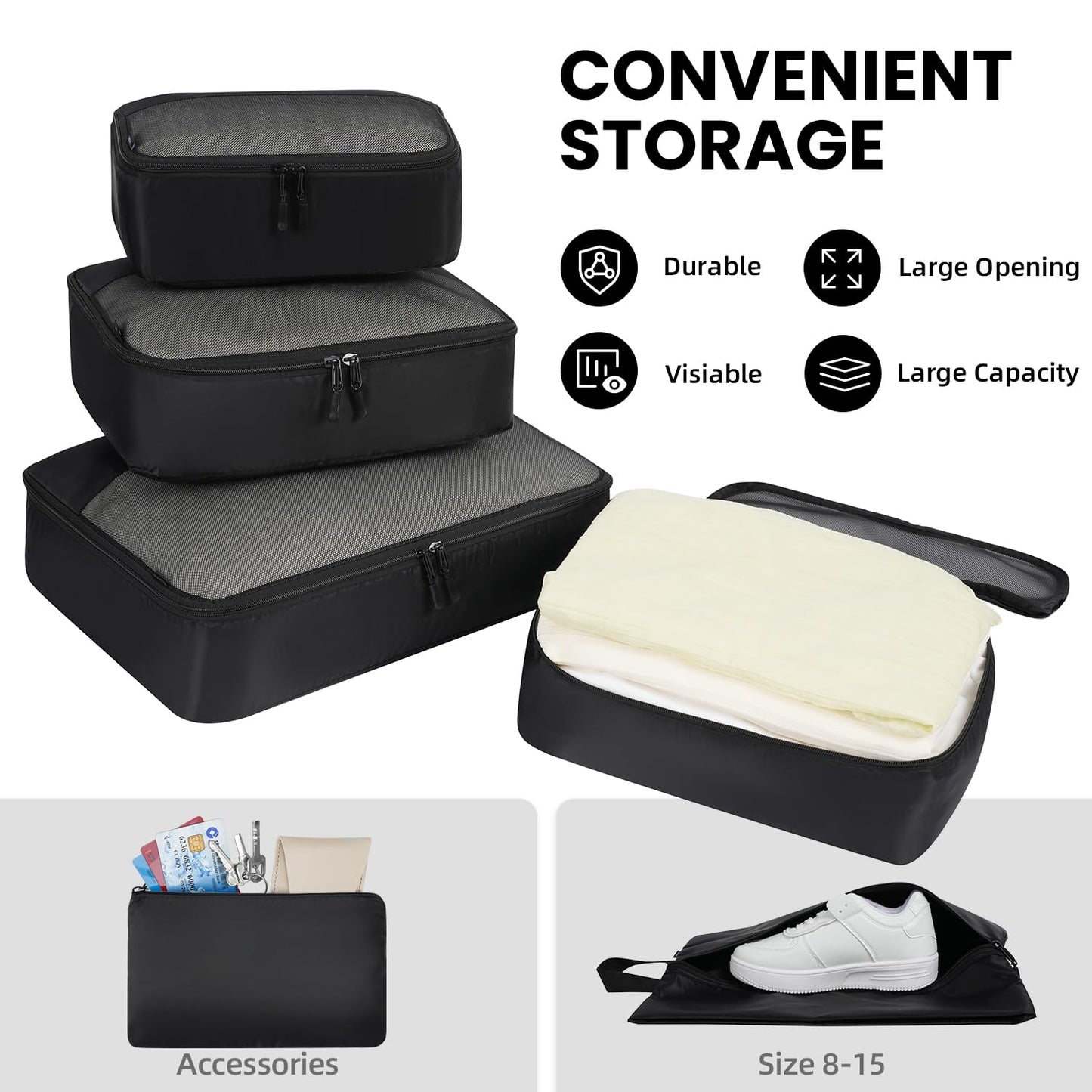 BAGAIL Travel Cubes: 8/9 Set Packing Organizers