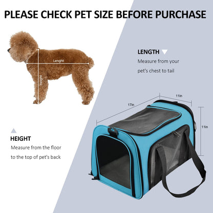 PawsVoyage: Grey TSA-Approved Pet Carrier (15lbs Max)