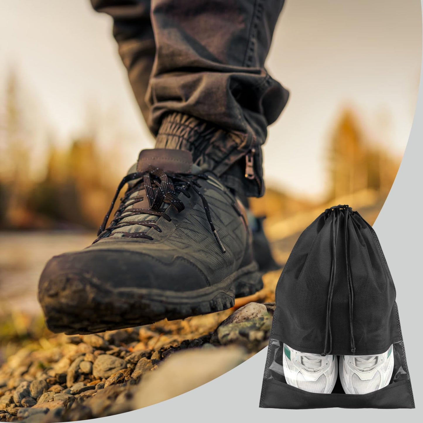 Clear View Travel Shoe Bags - 12 Pack