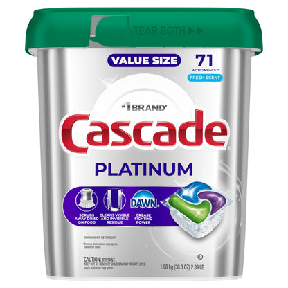 Cascade Platinum Fresh 71ct Dishwasher Pods
