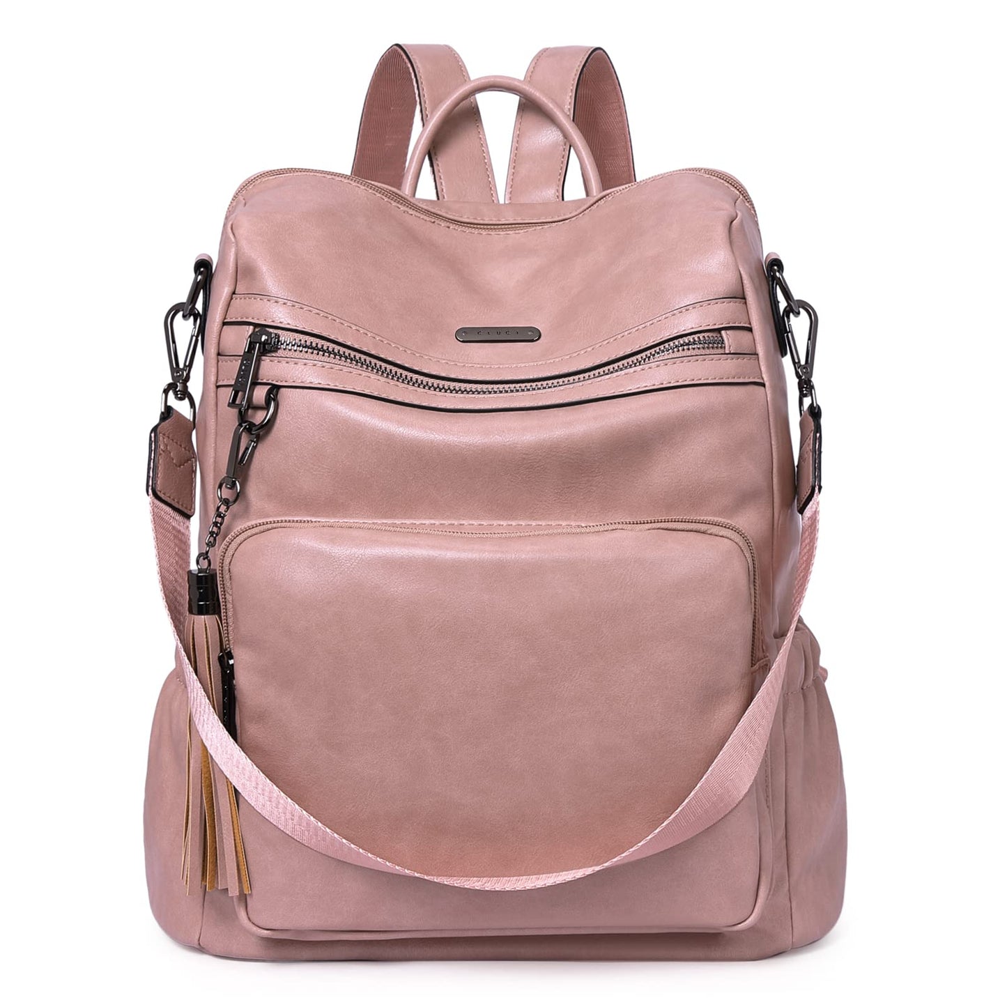 DUO-TONE Luxe Women's Leather Travel Backpack