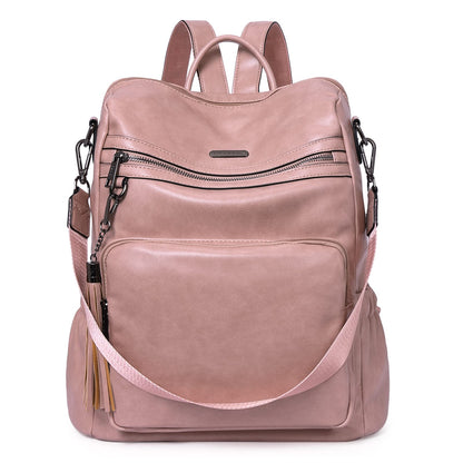 DUO-TONE Luxe Women's Leather Travel Backpack