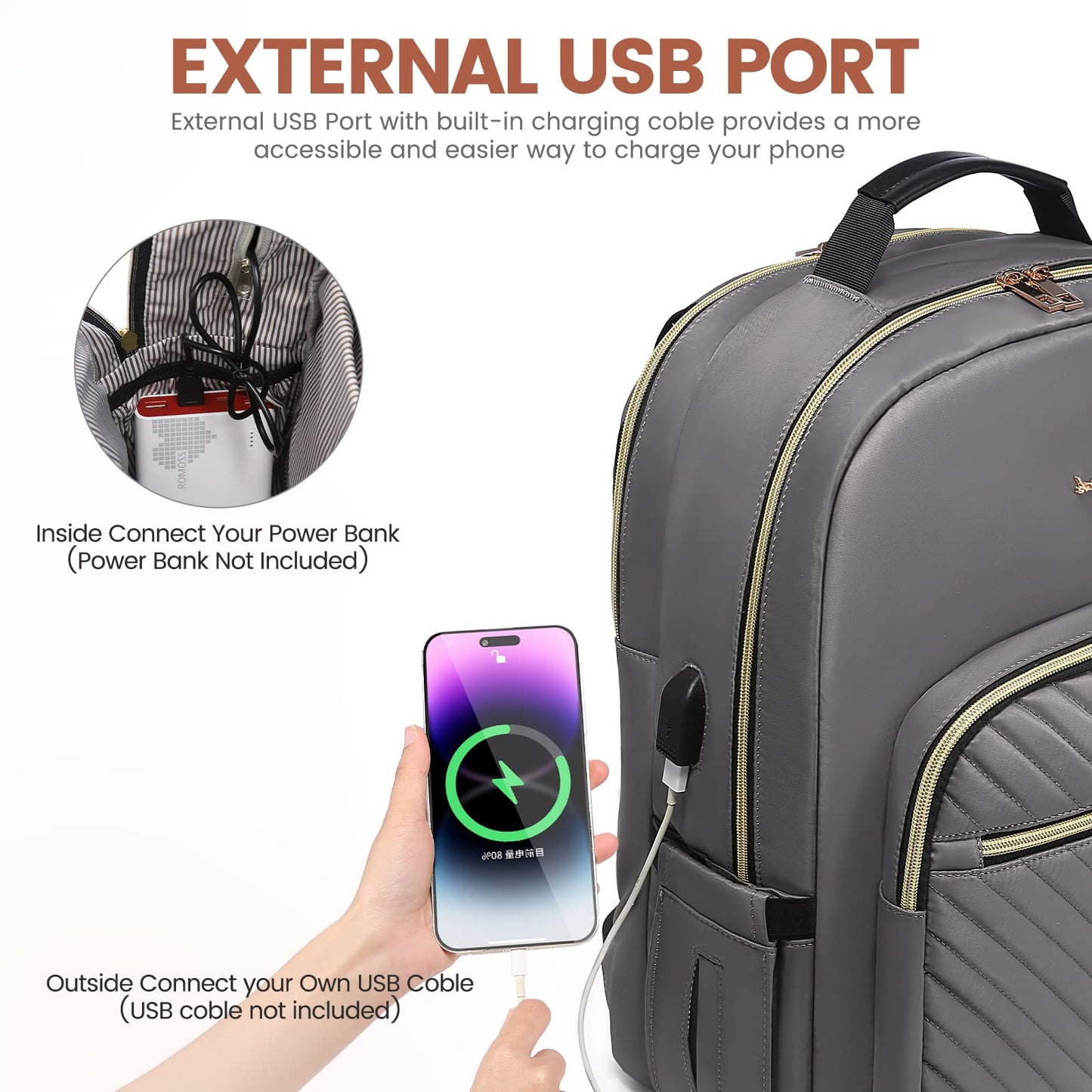 Chic Leather Laptop Backpack for Women - LoveVook