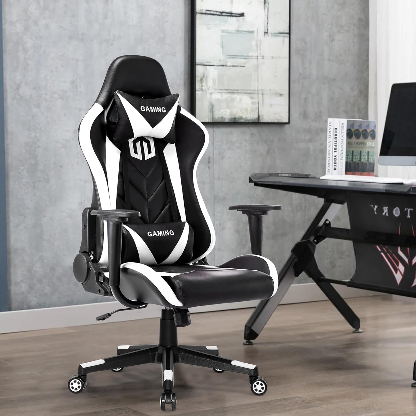 GOTMINSI Ergonomic Racing Desk Chair - White