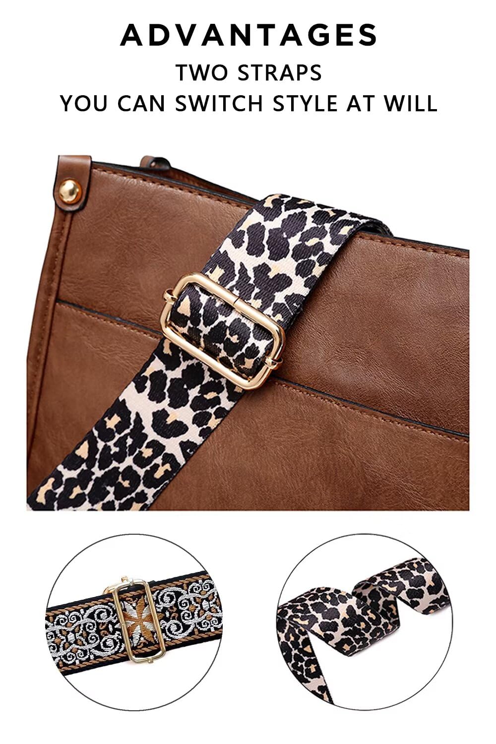 AUYOCO Chic Vegan Leather Crossbody Bag with Strap