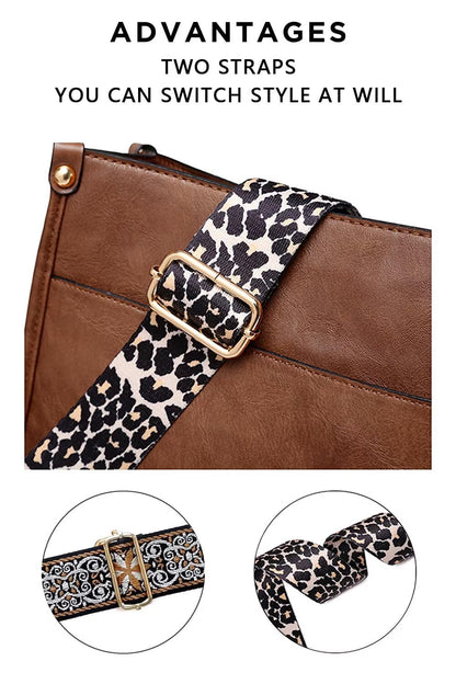 AUYOCO Chic Vegan Leather Crossbody Bag with Strap