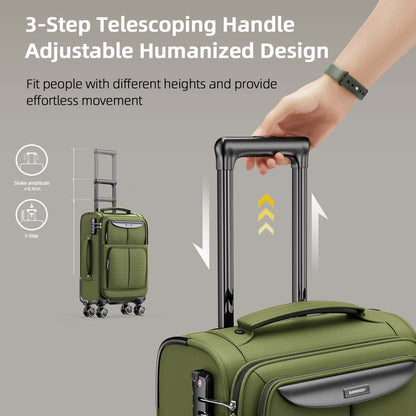 SHOWKOO Armygreen 3-Piece Expandable Luggage Set