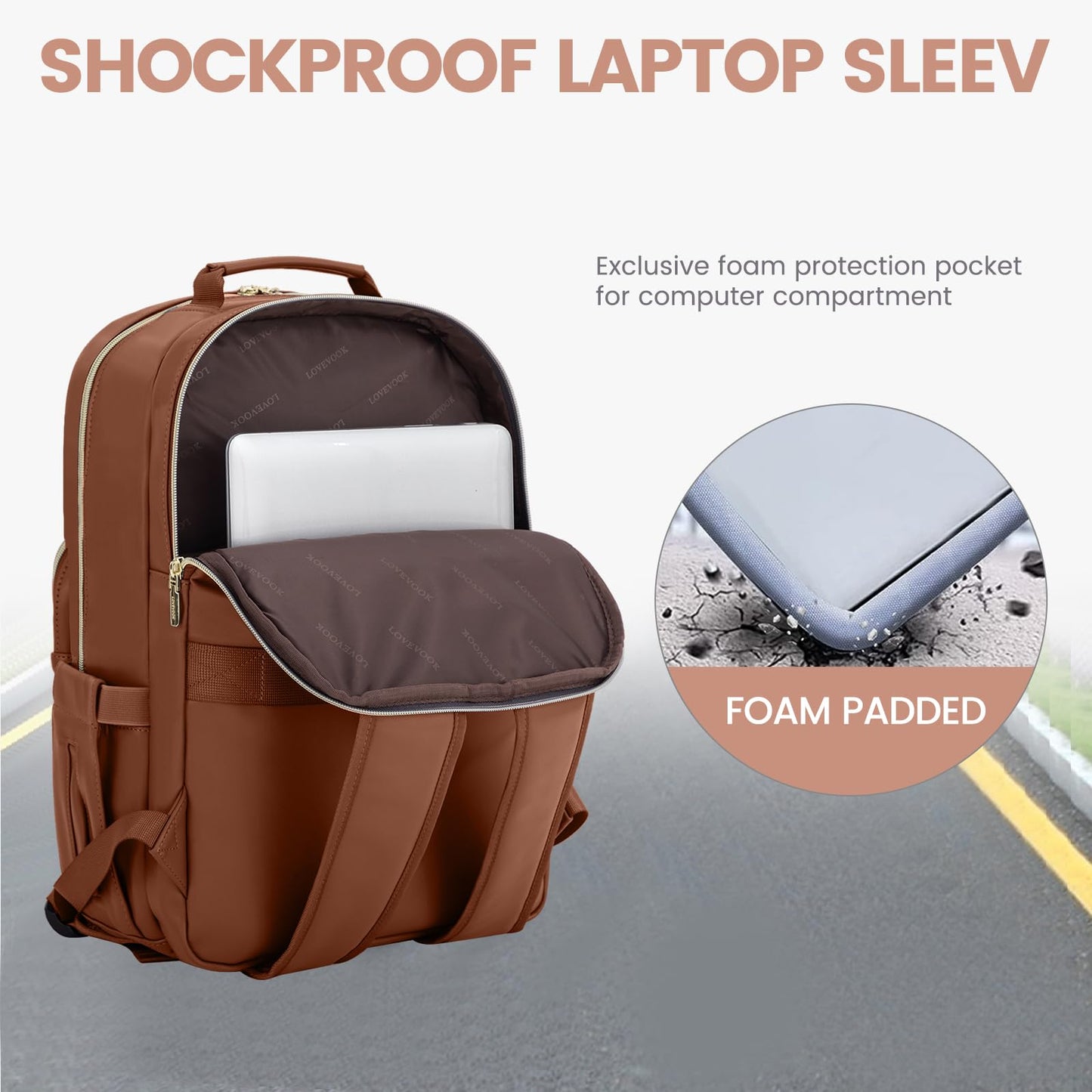 Chic Leather Laptop Backpack for Women - LoveVook