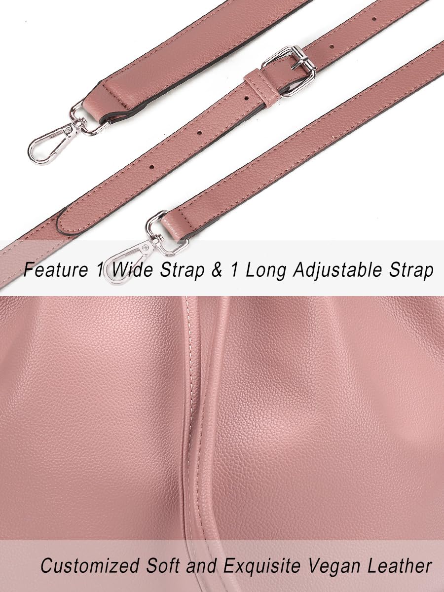 AFKOMST Chic Leather Bucket & Crossbody Bag Set