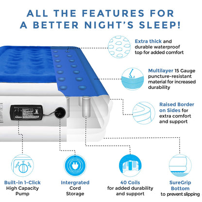 DreamNest Luxe Air Mattress with ComfortCoil Tech
