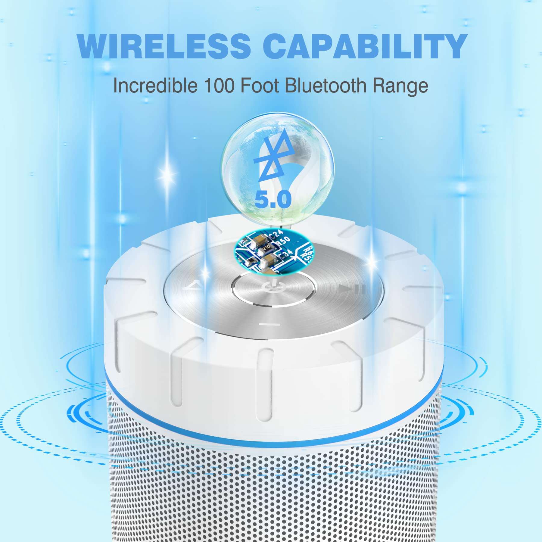 Comiso 360° Waterproof Bluetooth Speaker, 24H Playtime