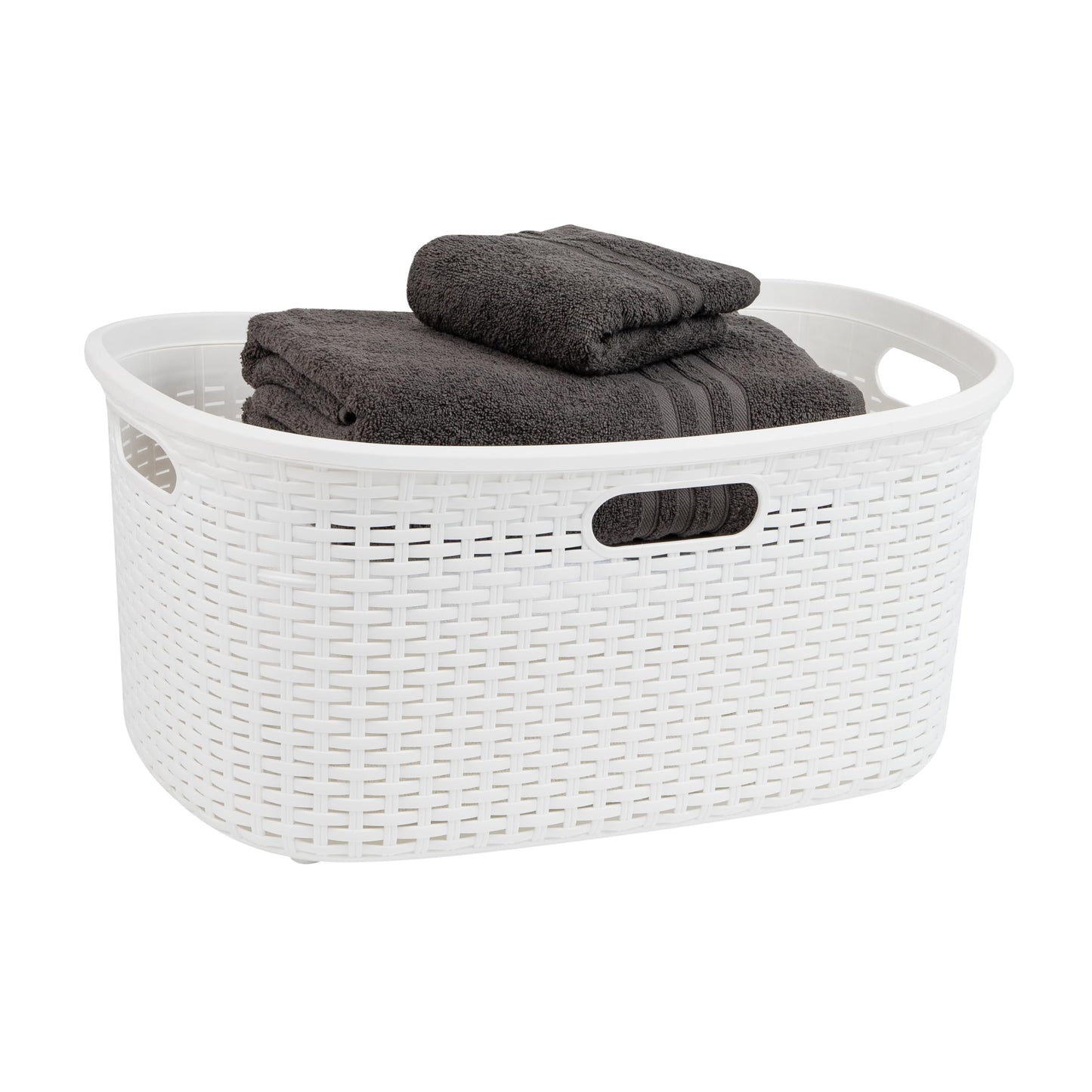 Ivory Wicker Mind Reader 40L Laundry Basket