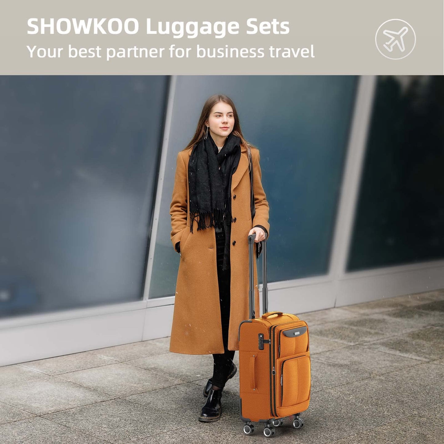 SHOWKOO Armygreen 3-Piece Expandable Luggage Set
