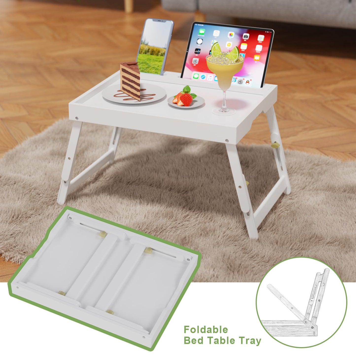 Artmeer Bamboo Foldable Bed & Laptop Tray - 2 Pack