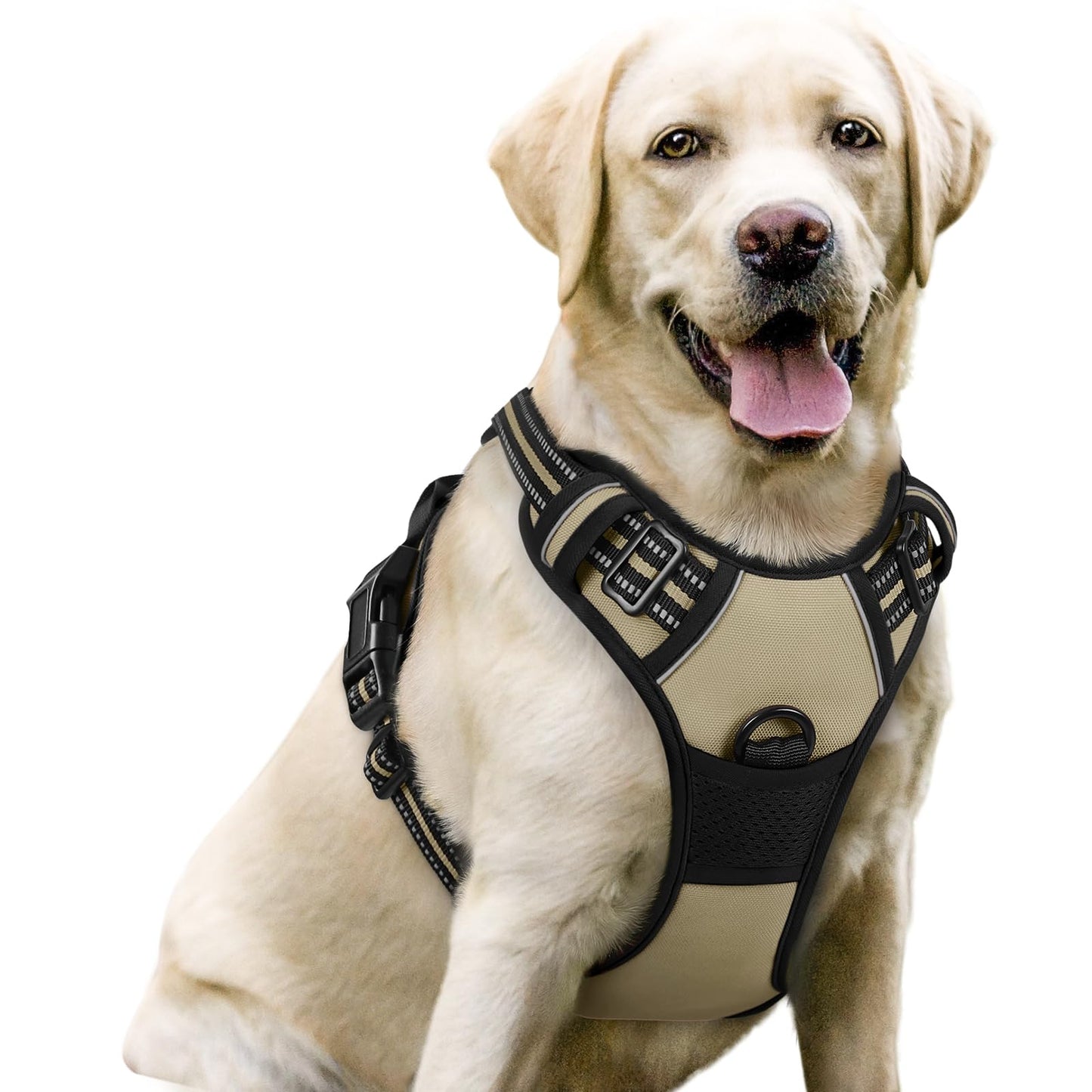 PawGuard No-Pull Reflective Dog Harness - Large Black