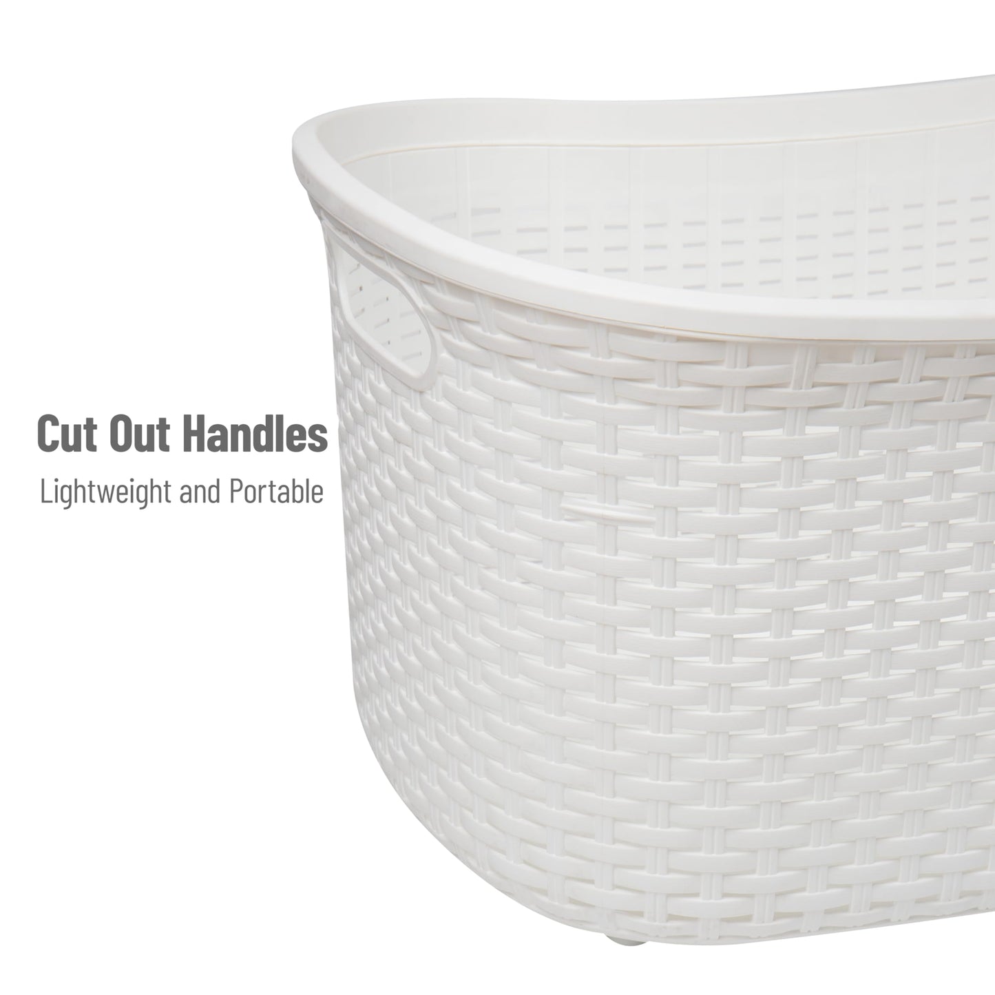 Ivory Wicker Mind Reader 40L Laundry Basket