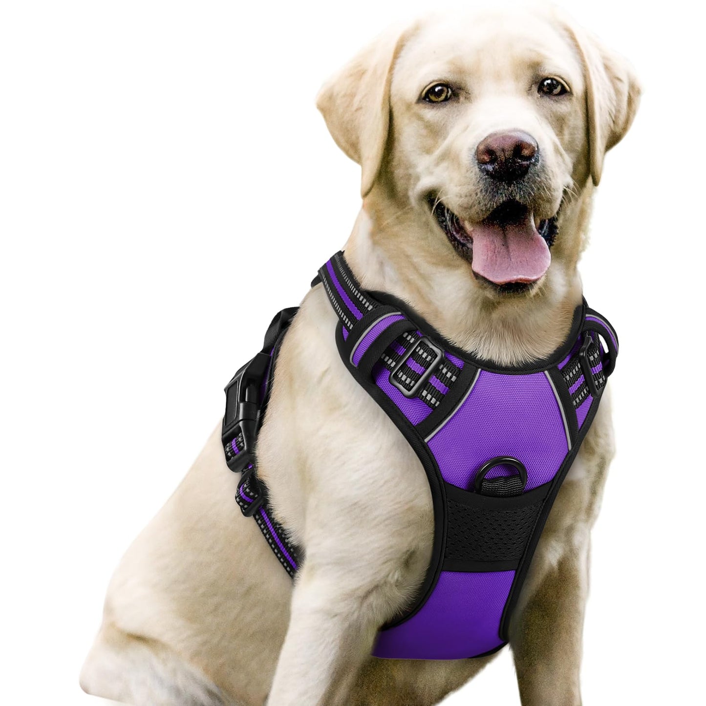 PawGuard No-Pull Reflective Dog Harness - Large Black