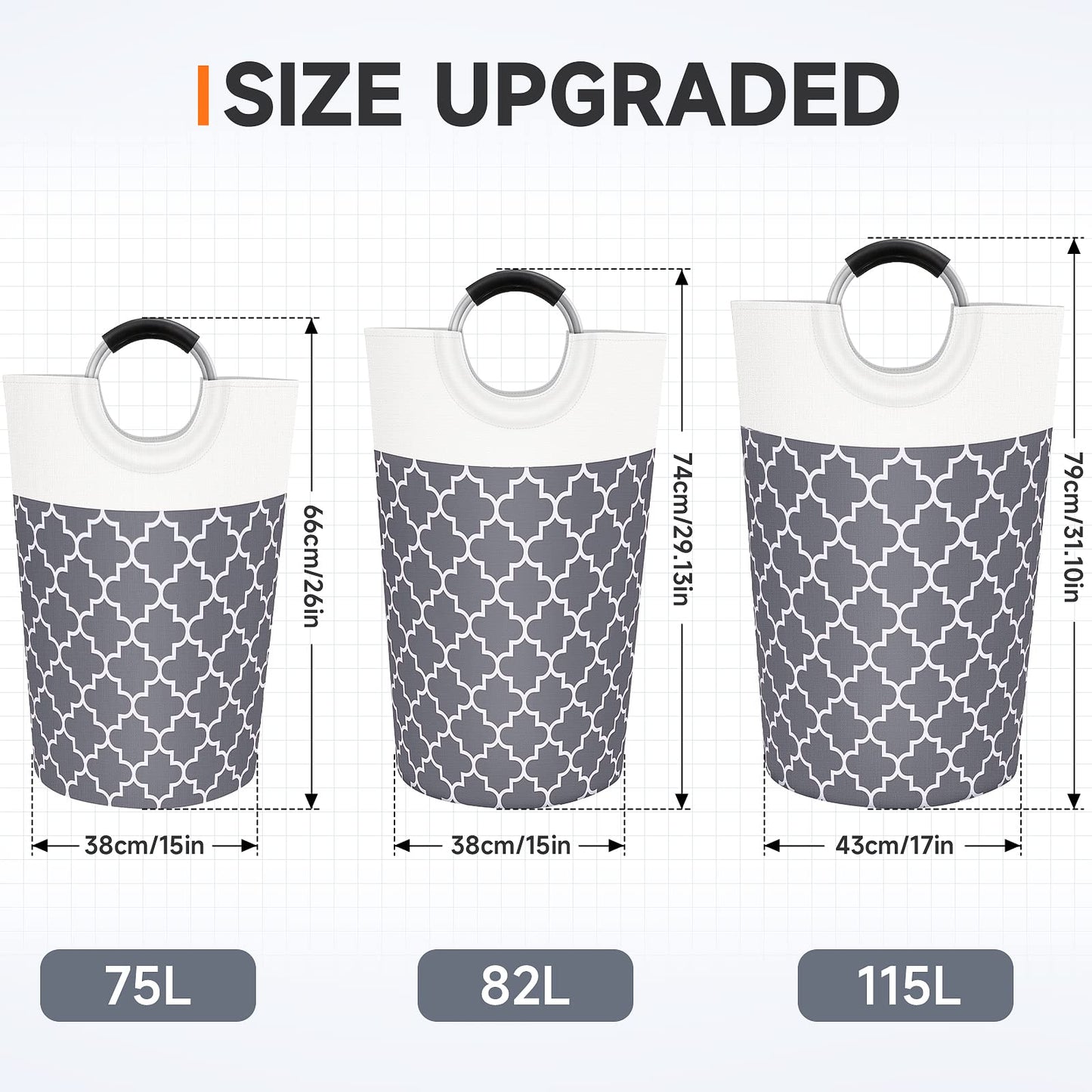 Collapsible Hamper Bag - Grey