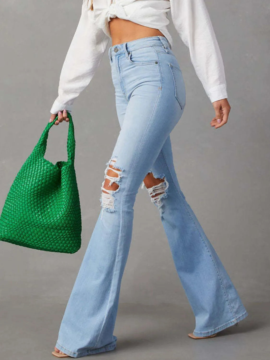 Distressed Jeans with Pockets - Premium Women / Jeans & Denim from Trendsi - Just $33.62! Shop now at Handbags Specialist Headquarter