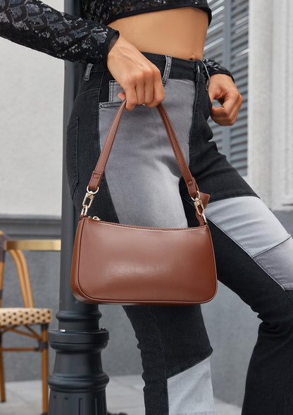 Retro Vegan Leather Shoulder Bag