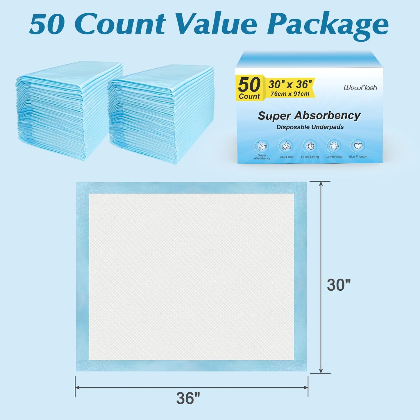 MultiUse UltraDry 50: Leakproof Underpads