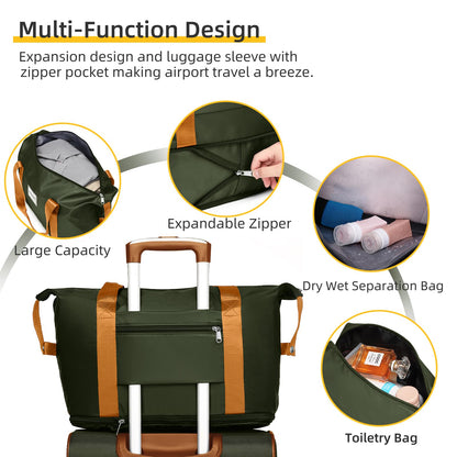 LARVENDER Expandable 5-Piece Spinner Luggage Set