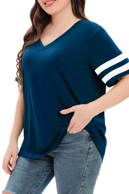 Summer V-Neck Plus Tunic Tee for Women 1X-5X