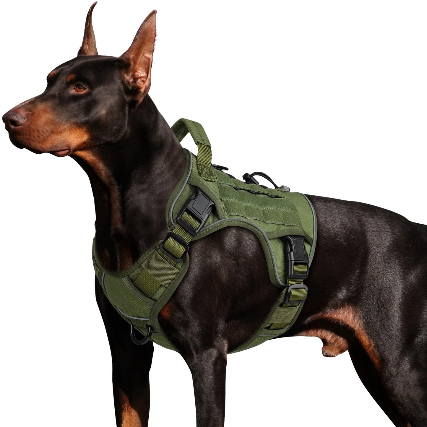 GuardianGrip Tactical Dog Vest - Large, Reflective, Green