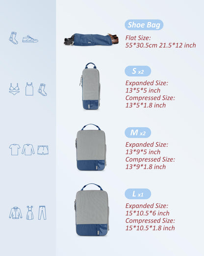 PackPro 6 Set Compression Cubes for Travel
