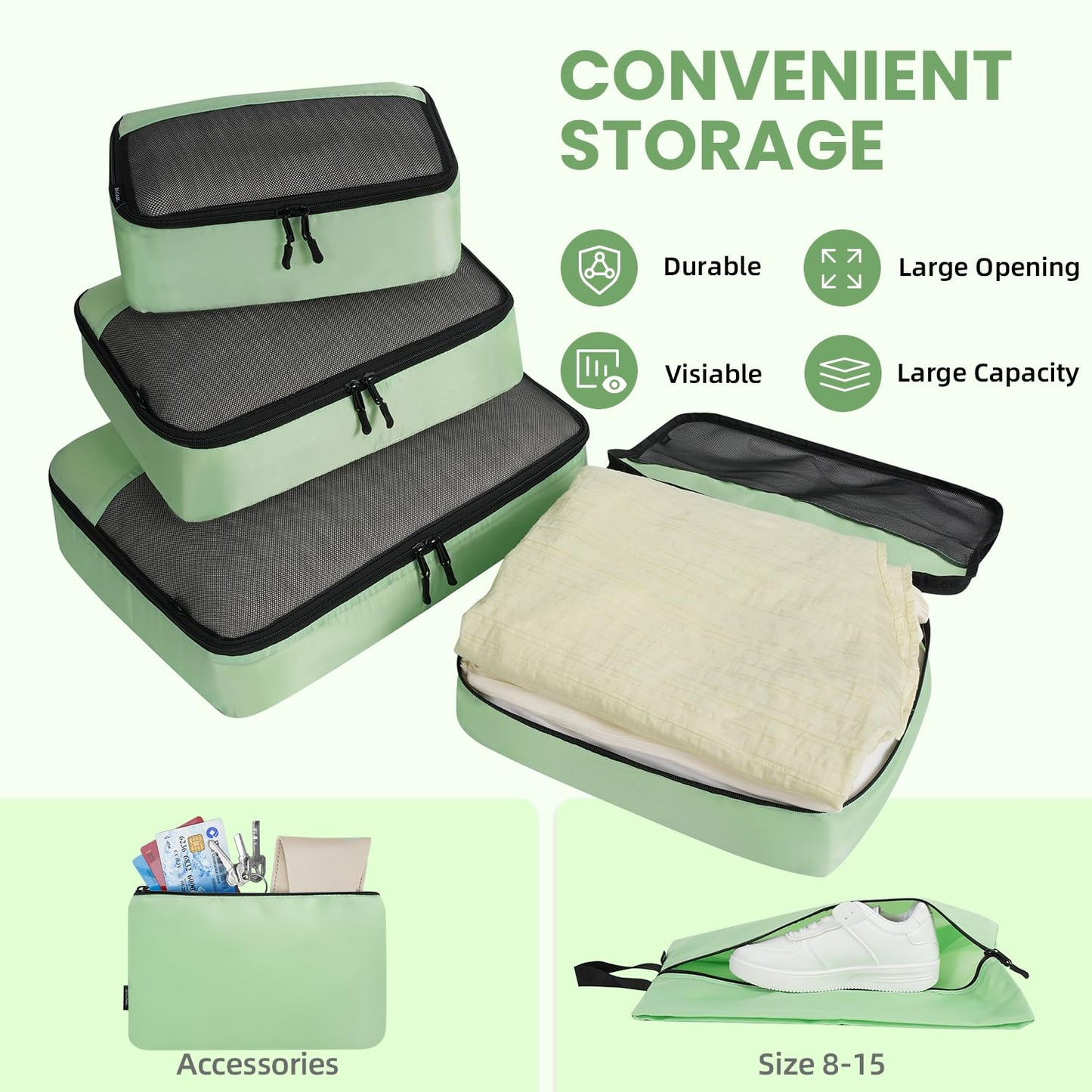 BAGAIL Travel Cubes: 8/9 Set Packing Organizers